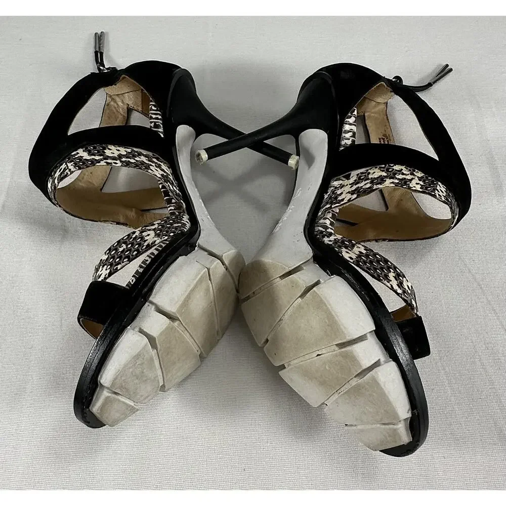 L.A.M.B Open Toe Platform Leather High Heel Stiletto Sz6M Stunning Gorgeous - Picture 8 of 12